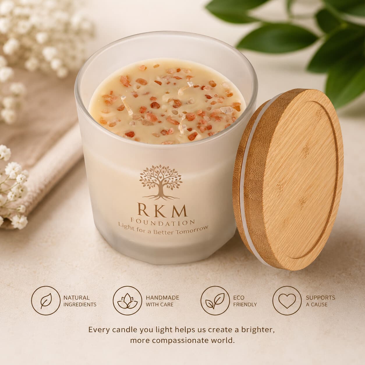 The “Hope” Candle by RKM Foundation — 100% natural soy wax, apple cinnamon
